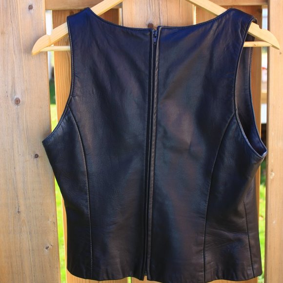 Danier Leather Vest Women's Size 8 Leather Shell Top - Picture 2 of 4
